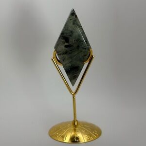Prehnite Diamond w/ Stand ✨ Crystal Display | Zodiac Stand